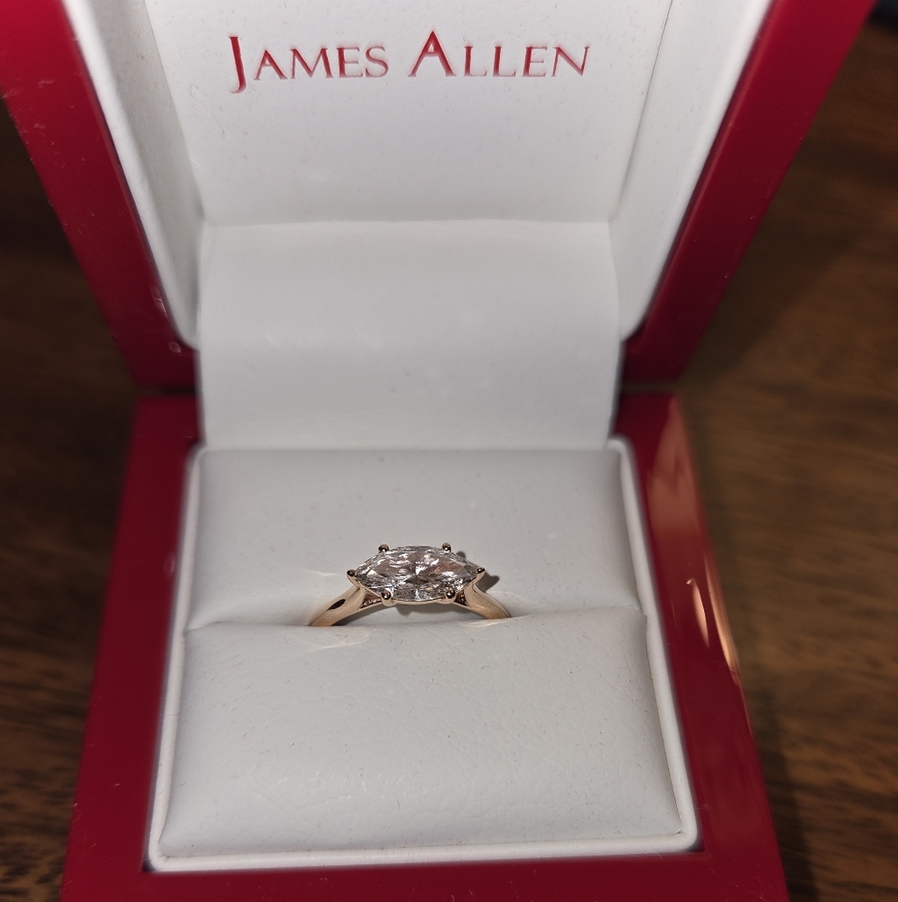 1.04 ct Marquise Diamond Ring w/East West Rose Gold Setting